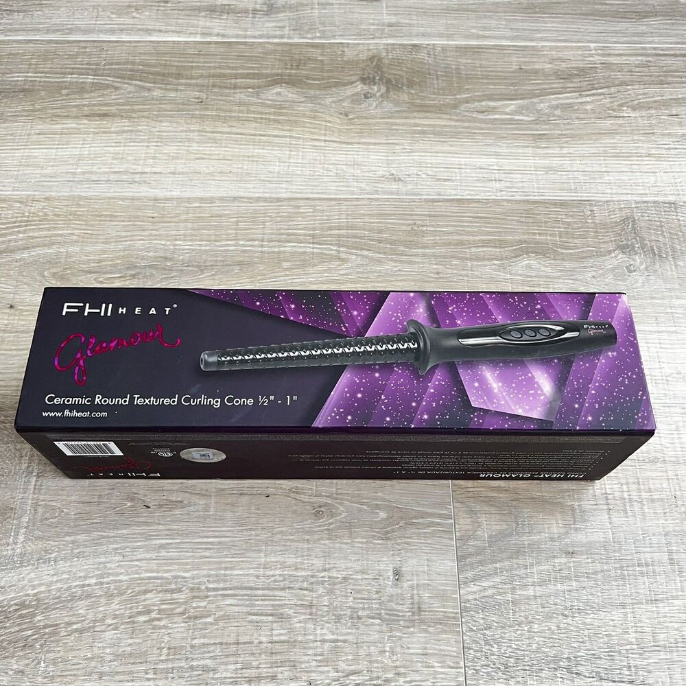 FHI Heat Glamour Ceramic Round Textured Curling Cone 1/2" - 1"